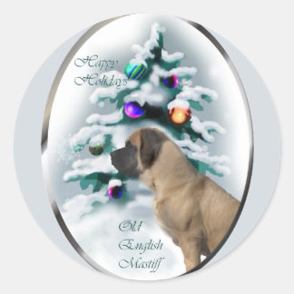 Sticker Rond Ancien Mastiff cadeaux de Noël