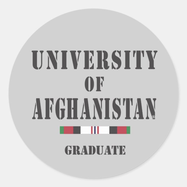 Sticker Rond Ancien pochoir de fin d'études supérieures Afgahn  (Devant)