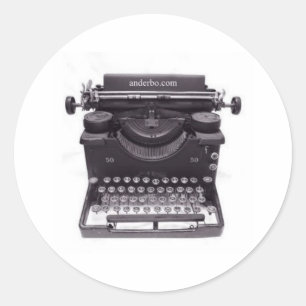 STICKER ROND ANCIEN TYPEWRITER