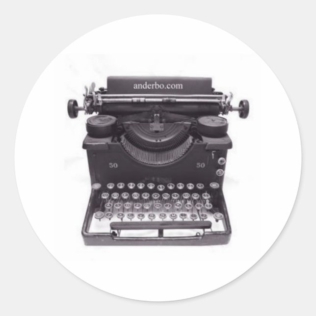 STICKER ROND ANCIEN TYPEWRITER (Devant)