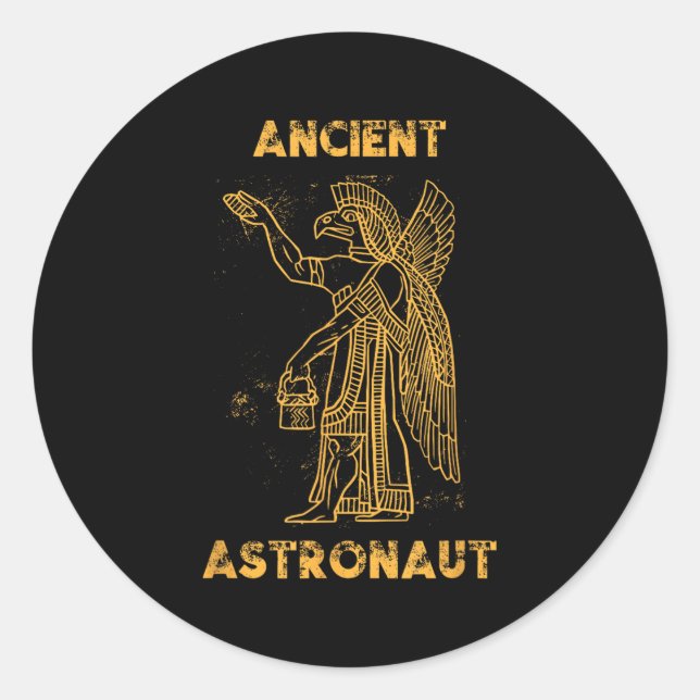 Sticker Rond Ancienne astronaute sumérienne théoricien Alien An (Devant)
