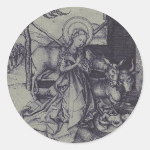 Sticker Rond Ancienne crèche de Jésus-Christ