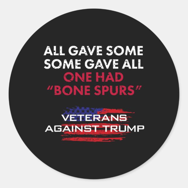 Sticker Rond Anciens Combattants Anti-Trump Bone Dodger Spurs P (Devant)