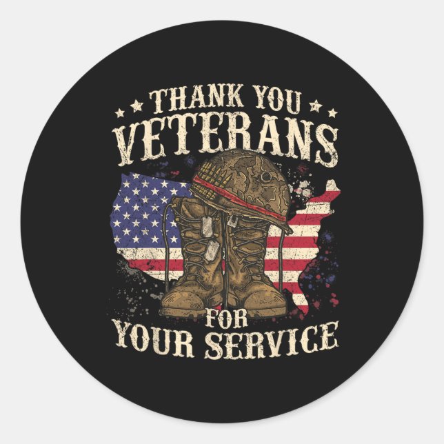 Sticker Rond Anciens Combattants Mercis Pour Votre Jour Des Anc (Devant)