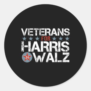 Sticker Rond Anciens Combattants Pour Kamala Harris Tim Wheimer
