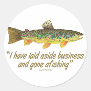 Sticker Rond Anciens mots de pêche