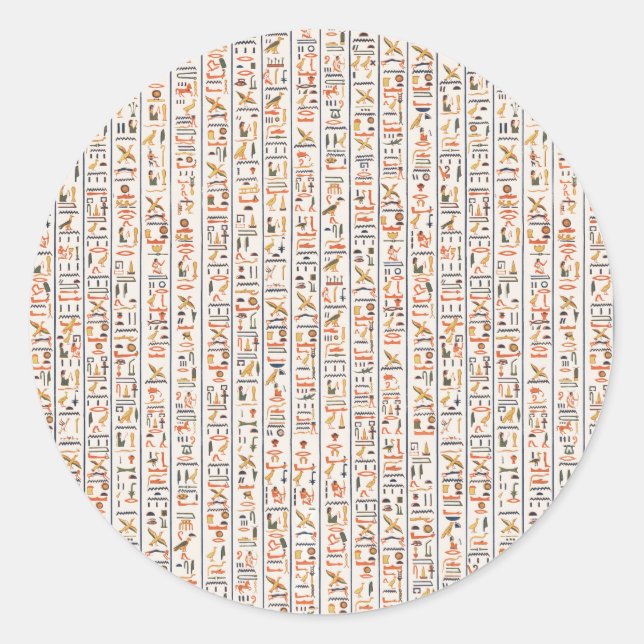 Sticker Rond ancient egypt hieroglyphes pattern background hist (Devant)
