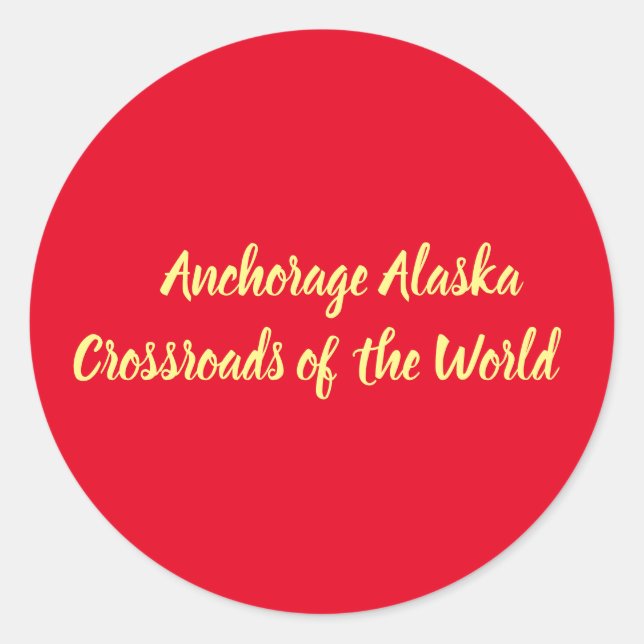 Sticker Rond Ancrage Alaska Crossroads of the World (Devant)