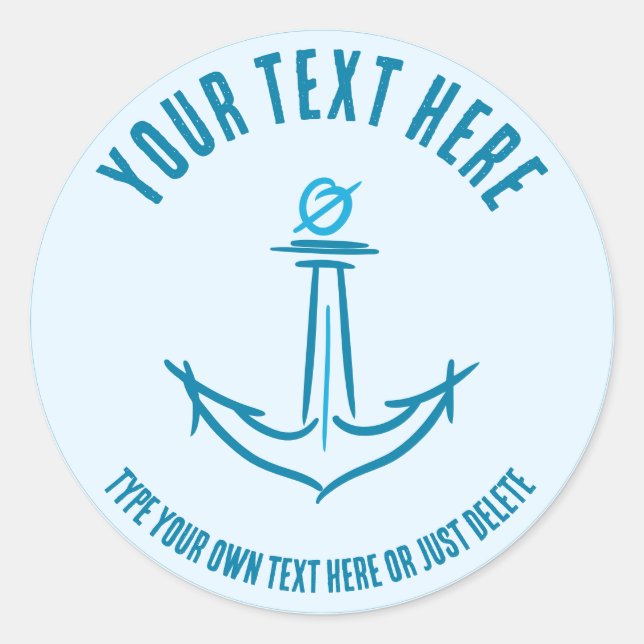 Sticker Rond Ancrage maritime. Modèle Cadeau marin (Devant)