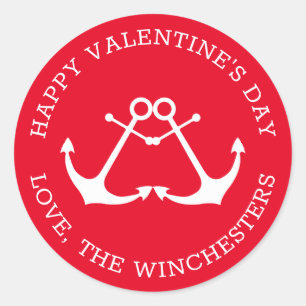 Sticker Rond ancrages marins Heureuses Saintes-Valentin