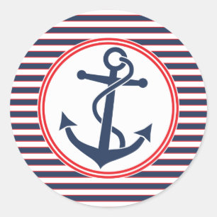 Sticker Rond Ancre avec des rayures