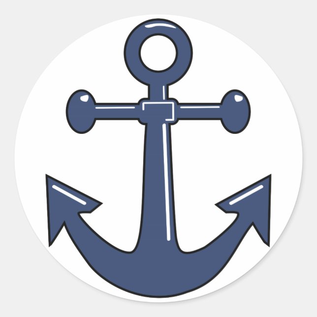 Sticker Rond Ancre bleue (Devant)