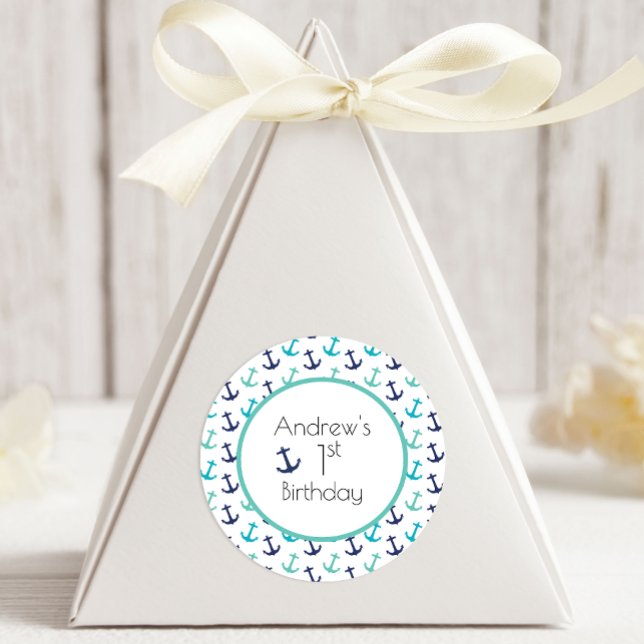 Sticker Rond Ancre bleue marine (Créateur téléchargé)