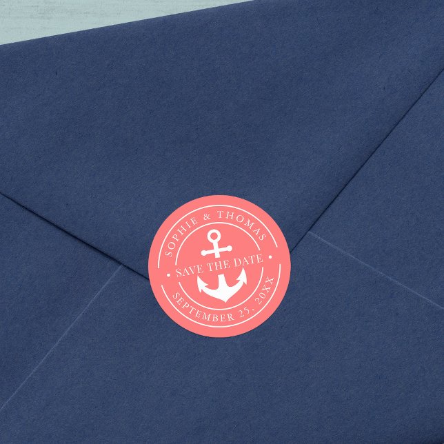 Sticker Rond Ancre de bordure blanche couleur modifiable Enregi (Créateur téléchargé)