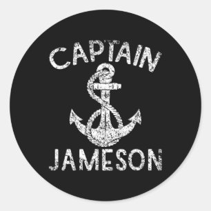 Sticker Rond Ancre de yacht de capitaine Jameson Bateau Navigat
