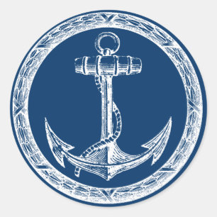 Sticker Rond Ancre et couronne