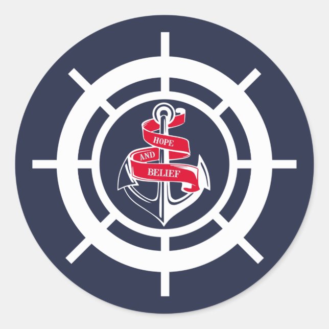 Sticker Rond Ancre et volant (Devant)