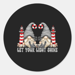 Sticker Rond Ancre Gnome Christian Dit Que Ta Lumière Brille