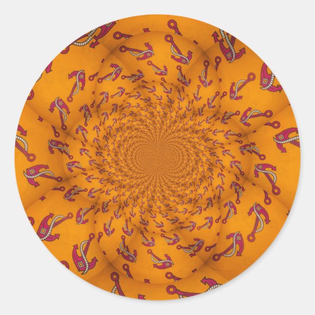 Sticker Rond Ancre Kaleidoscope (Devant)