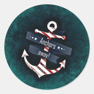 Sticker Rond Ancre nautique