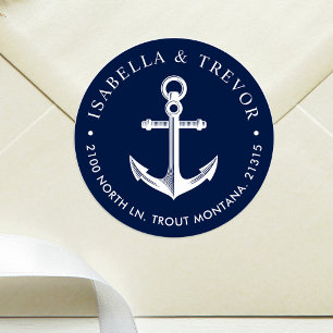 Sticker Rond Ancre nautique