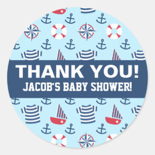 Sticker Rond Ancre nautique Cute Sailboat