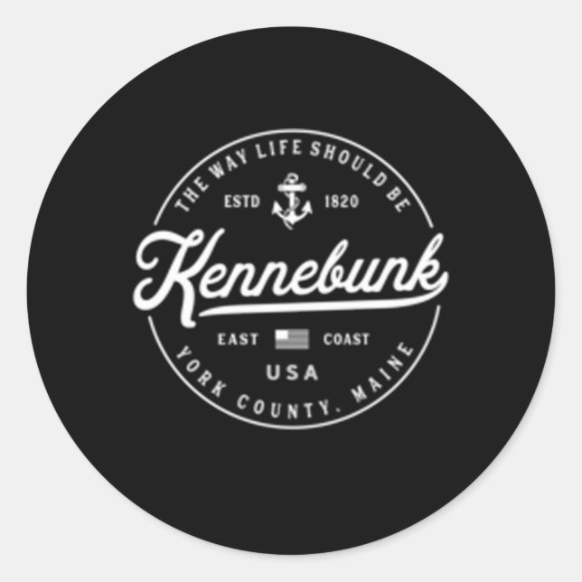 Sticker Rond Ancre nautique Kennebunk Maine Vacances voyage (Devant)