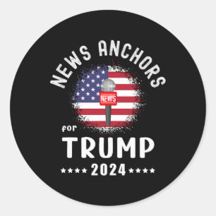 Sticker Rond Ancres Pour Trump 2024 - Trump - Vote du drapeau a