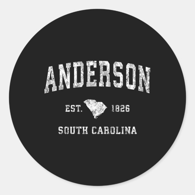 Sticker Rond Anderson South Carolina Sc Sports sportifs (Devant)