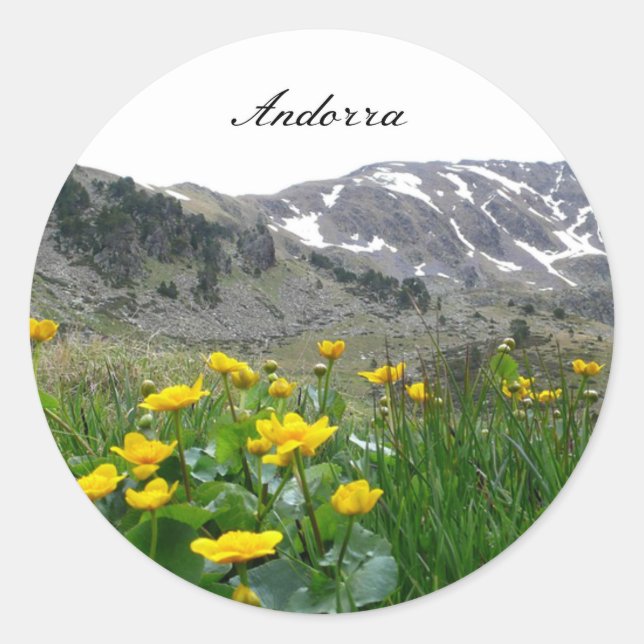 Sticker Rond Andorre photo de paysage pittoresque (Devant)