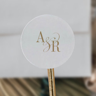 Sticker Rond ANDREA Elegant Or Simple Mariage officiel simple M