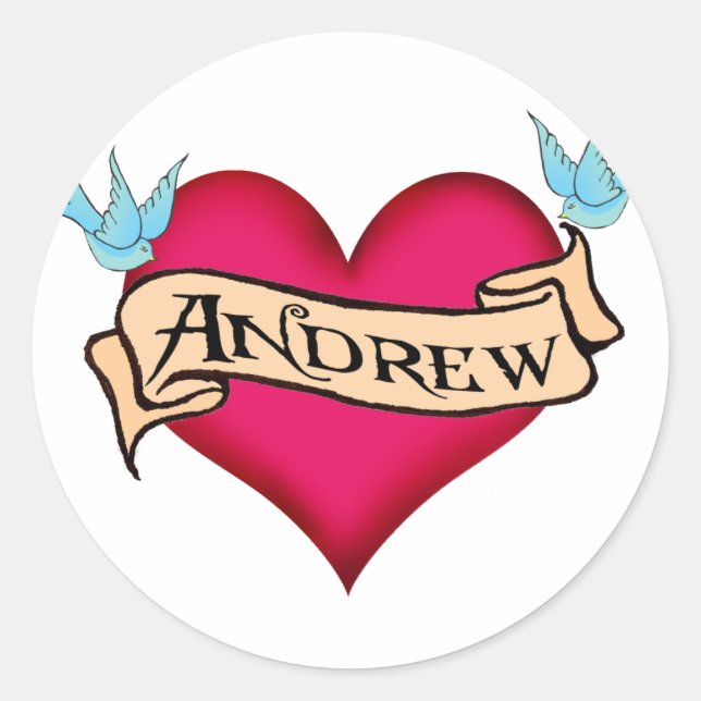 Sticker Rond Andrew - T-shirts et cadeaux personnalisés en tato (Devant)