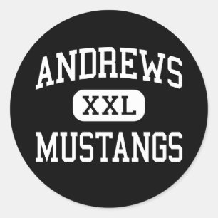 Sticker Rond Andrews - Mustangs - Lycée - Andrews Texas