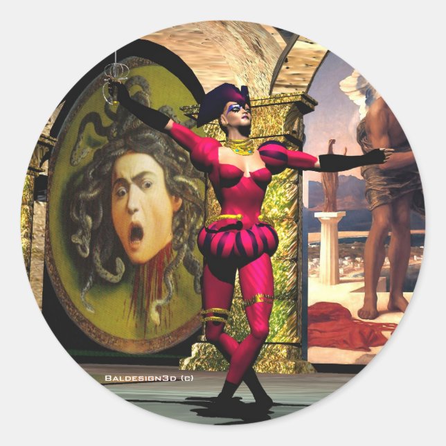 Sticker Rond ANDROID BALLET, Science-fiction (Devant)