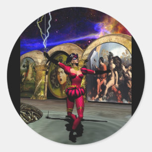 Sticker Rond ANDROID BALLET, Science-fiction