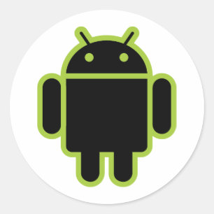 Sticker Rond Android foncé