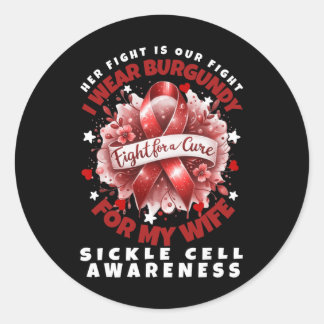 Sticker Rond Anémie de la faucille Son combat est mon combat fe
