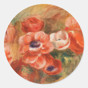 Sticker Rond Anemones (2) par Auguste Renoir