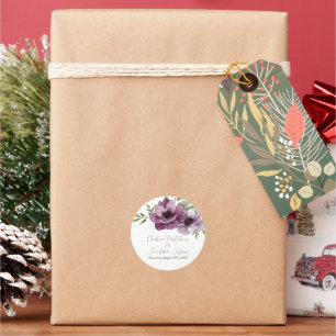 Sticker Rond Anémones romantiques aquarelle