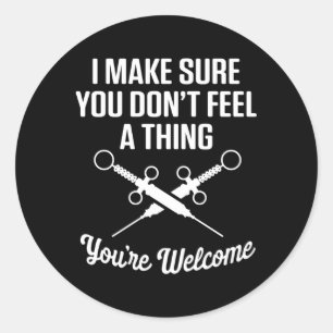 Sticker Rond Anesthésie Anesthésiologiste Infirmière Anesthésio