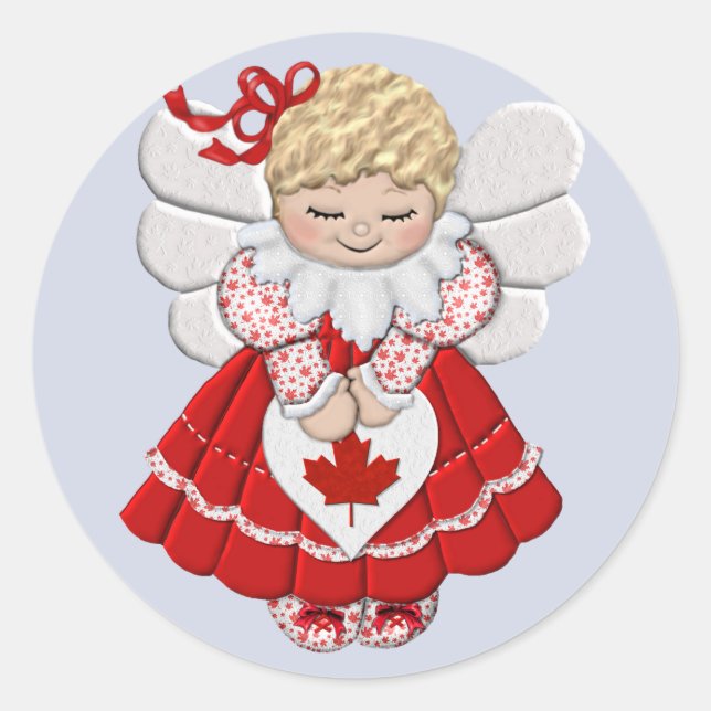 Sticker Rond Ange canadien (Devant)
