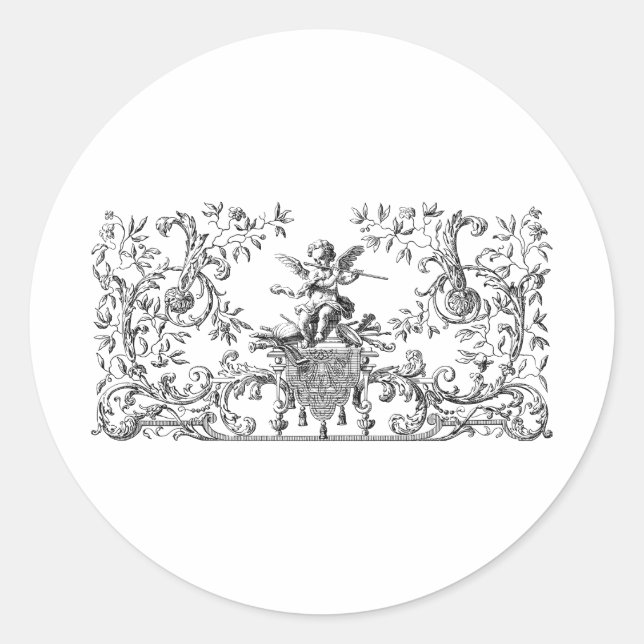 Sticker Rond ange chérubin de design (Devant)