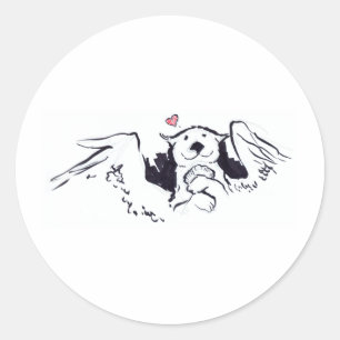 Sticker Rond Ange de loutre