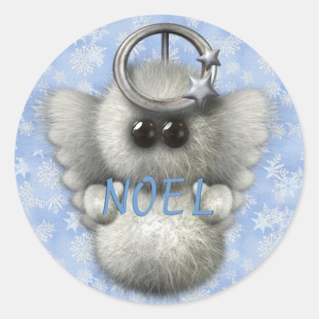 Sticker Rond Ange de neige de NOEL (Devant)