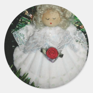 Sticker Rond Ange de Noël