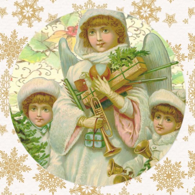 Sticker Rond Ange de Noël (Créateur téléchargé)