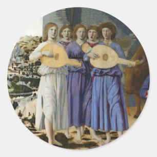 Sticker Rond ANGE DE NOËL FAISEUR DE MUSIQUE par PIERO DELLA FR