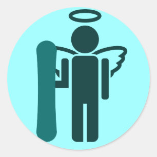 Sticker Rond ange de snowboard