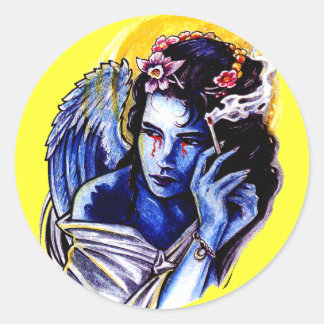 Sticker Rond Ange de tabagisme
