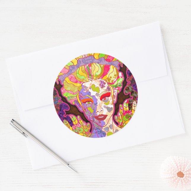 Sticker Rond Ange déchu (Enveloppe)